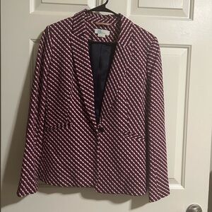 Boden Navy and Pink Geometric Patterned Jacket